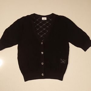 Wilfred Black Open-Knit Blouse